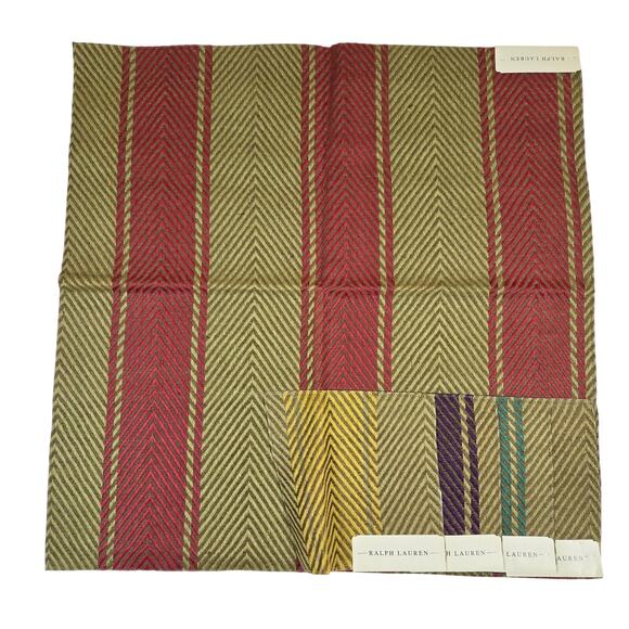 Ralph Lauren Other - VTG Ralph Lauren Upholstery Fabric Remnant Carrillo Stripe Red 27x27 inch 0782